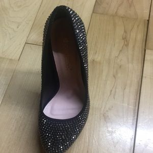 Black rhinestone heels